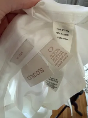 NWOT Chico's 100% Cotton Non Iron White Button Down Shirt minimalist office Sz 0 thumbnail 4