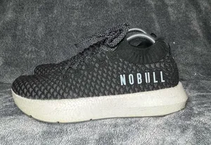 NOBULL Allday Knit Mens 9 / Womens 10.5 Black Athletic Running Training Shoes thumbnail 1
