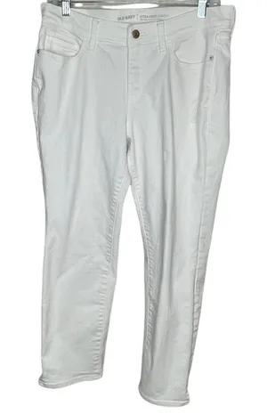 Old Navy Straight Mid Rise Jeans White‎ thumbnail 1