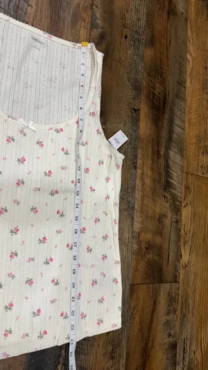 Gap Women’s Pajama Set, Wide Leg Pants And Tank Top, Cream Pink, Size Large, NEW thumbnail 9