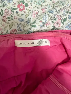 Pink Strapless Altar'd State homecoming mini dress bow back thumbnail 4