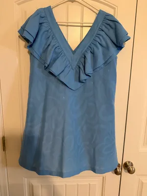 Emily McCarthy Blue Ruffle Mini Dress thumbnail 2