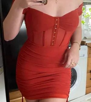 Terra cotta corset dress Red Size M thumbnail 10
