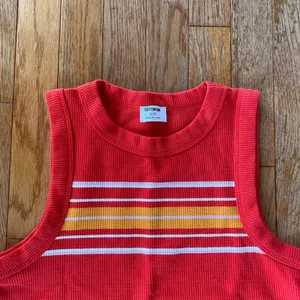 Red orange yellow white high neck Cotton:On Tank top thumbnail 2