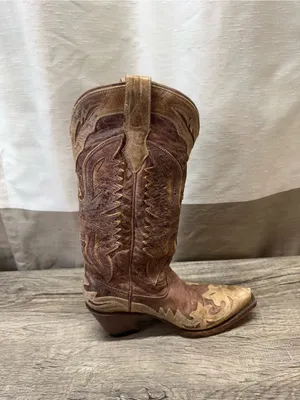 Corral Women’s Brown Distressed‎ Eagle Overlay Western Cowgirl Boot Size US 7 thumbnail 4