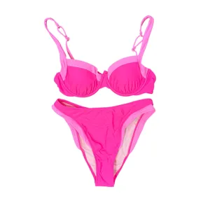 NWT SUUKSESS Pink Color Block Underwire Bikini Set Cheeky High Cut Medium thumbnail 3