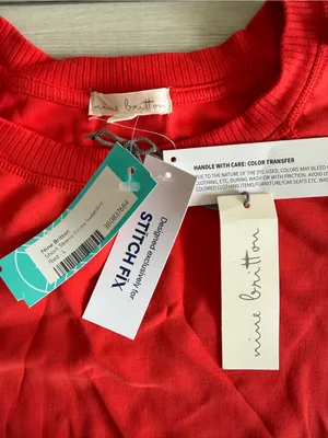 Nine Britton Short Sleeve Scuba Sweatshirt Red Large NWT STITCH FIX thumbnail 10