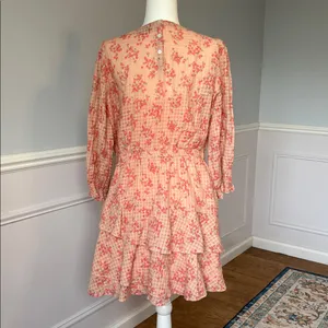 Loft Meadow Tiered Ruffle Mini Dress Sz Large Cottagecore Romantic Balletcore thumbnail 7