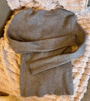 Grey V-Neck Sweater  thumbnail 3