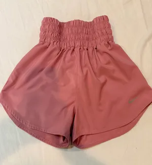 Nike Dri-FIT Pink Smocked High Rise Running Shorts XS thumbnail 1