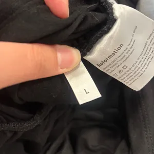 Reformation Sabine ruched black off the shoulder dress thumbnail 4
