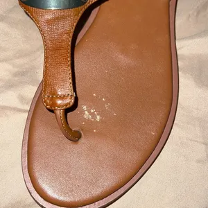 Michael Michael Kors camel colored gold plated thong sandals! thumbnail 10