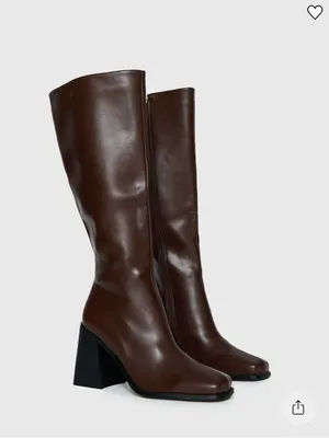 Princess Polly Tall Block-Heel Knee Boots in Dark Brown and Black thumbnail 2