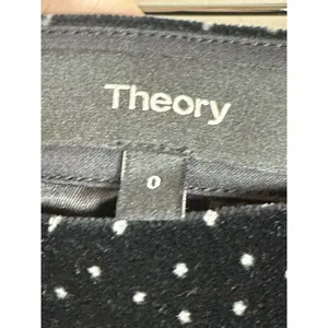 Theory Pleat Wrap Skirt Women 0 Black White Dot Velvet J0904301 Holiday thumbnail 8