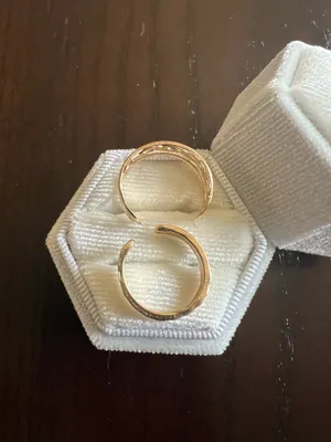 Golden 2 Piece Adjustable Ring Set Size 6 thumbnail 2