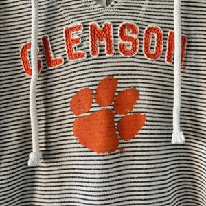 Blue 84 Clemson Tigers Hooded Sweatshirt M Striped College Spirit Athleisure Fan thumbnail 4