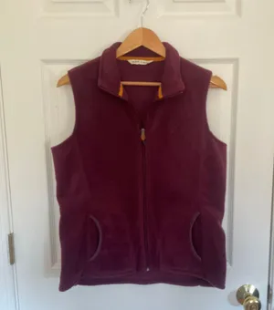 Woolrich Burgundy Fleece Zipper Vest thumbnail 1