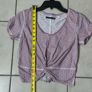 Abercrombie & Fitch Women Striped Crop Top‎ Twist Knot Size M. thumbnail 7