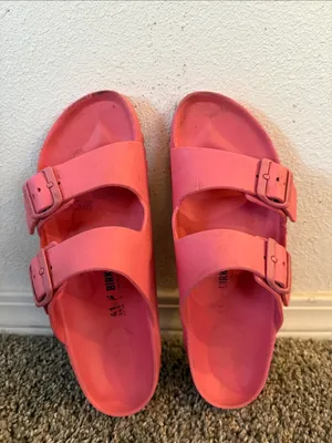 Birkenstock Arizona EVA sandals coral pink Waterproof Double Strap Sandal shoe thumbnail 4