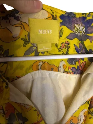 🌼 Maeve Floral Sleeveless Tiered Maxi Dress Yellow Size 12 🌼 thumbnail 4