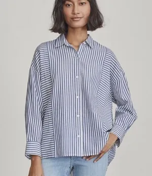 Elizabeth and James Stripe Button Down Shirt thumbnail 1