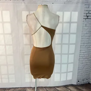 Princess Polly MIA ASYMMETRICAL MINI DRESS BROWN size 2 thumbnail 10