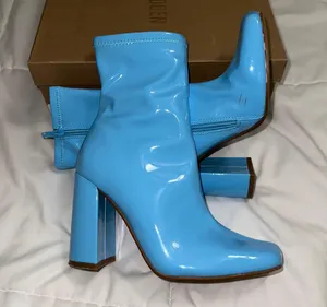 Steve Madden Lyden Blu Pat Booties thumbnail 1