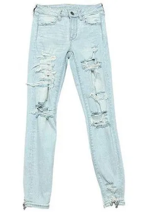 American Eagle Light Wash Next Level Stretch Curvy Super Hi Rise Jegging Jean 2 thumbnail 1