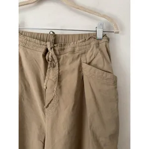Athleta Khaki Linen Blend Pull On Cargo Pants Women’s Size Small thumbnail 3