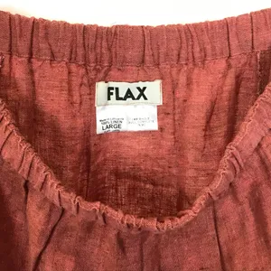 FLAX Womens Size Large Pull On 100% Linen Rust Red Maxi Skirt thumbnail 4