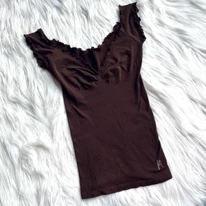 Marciano Guess 2000's Brown Seamless Off the Shoulder Top thumbnail 1