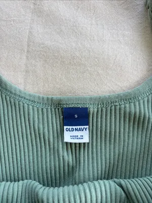 Old Navy Sage Green Ribbed Crop Tank Top - S thumbnail 3