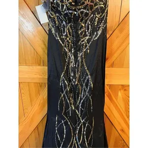 DEB Womens Blk Strapless Bead/Sequin Long Mermaid Event Gown Sz 5 nwt (3016) thumbnail 5