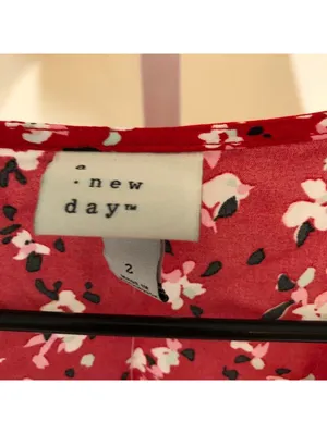 A New Day NWT Women's Short Sleeve Maxi Sundress Red Floral Size 2 thumbnail 4