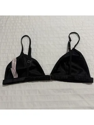 Victoria's Secret Unlined Bralette Sz M Medium Black thumbnail 3