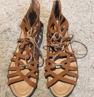 Brown Lace Up Sandals Size 9 thumbnail 1