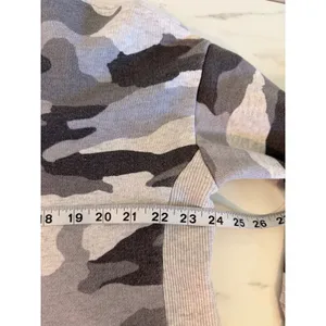 Aerie Gray Camo Oversized Crew Neck Sweatshirt‎ Ribbed Panels Small thumbnail 7