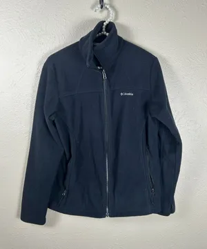 Columbia Fleece Jacket Women's Size Medium Black Gorpcore Outdoors Hiking Coat thumbnail 1
