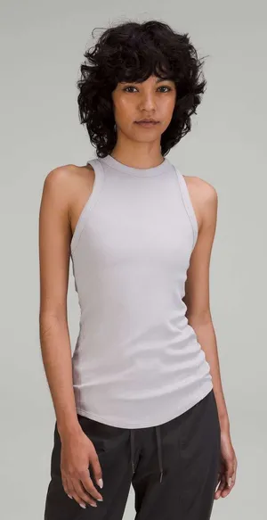 NWT Lululemon Hold Tight Tank Top Chrome Grey Size 2 Ribbed Crewneck thumbnail 1