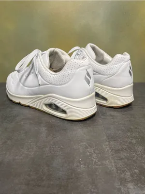 Skechers Uno Shimmer Away White Sneakers Women's Size 10 thumbnail 9