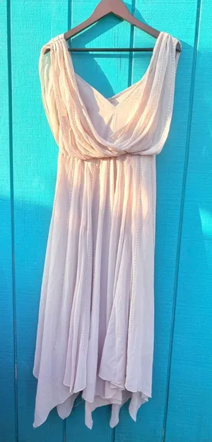 ASOS Beige Embellished Maxi Dress Draping Cowl Neck Evening Formal‎ thumbnail 1