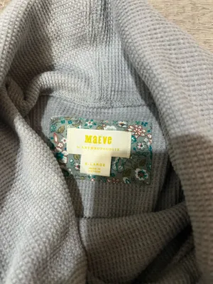 MAEVE BY ANTHROPOLOGIE Ainsley Thermal Turtleneck Sweater In Grey thumbnail 4