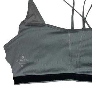 Athleta Womens Sports Bra XL Gray Strappy Back Light Support EUC thumbnail 4