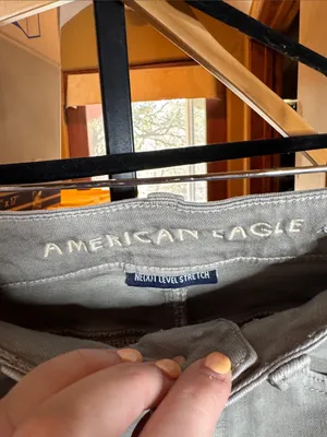 American Eagle Light Gray Camo Hi-Rise Jeggings Size 4 Short thumbnail 3