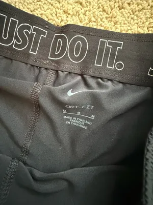 Nike Women's Black Layered Athletic Shorts with White Swoosh thumbnail 3