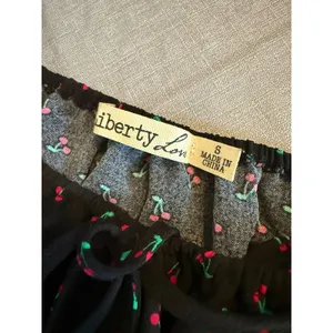 Liberty Love Womens Black‎ Cherry Print Smocked Waist Wide Leg Jumpsuit Small thumbnail 6