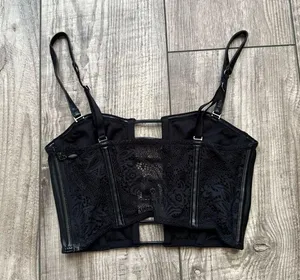 Black faux leather bustier bra - Victoria’s Secret thumbnail 2