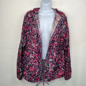 Columbia Windbreaker Light Jacket Full Zip Pink Camouflage size Large thumbnail 11