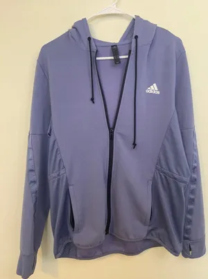 Adidas Full Zip Hoodie Women Large Purple Excellent Primegreen Aeroready Jacket thumbnail 1