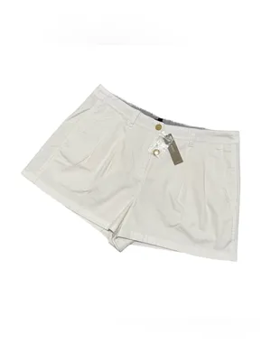 J. Crew Heritage Pleated Shorts Women's 10 Chino White Cotton Casual Preppy NWT thumbnail 3